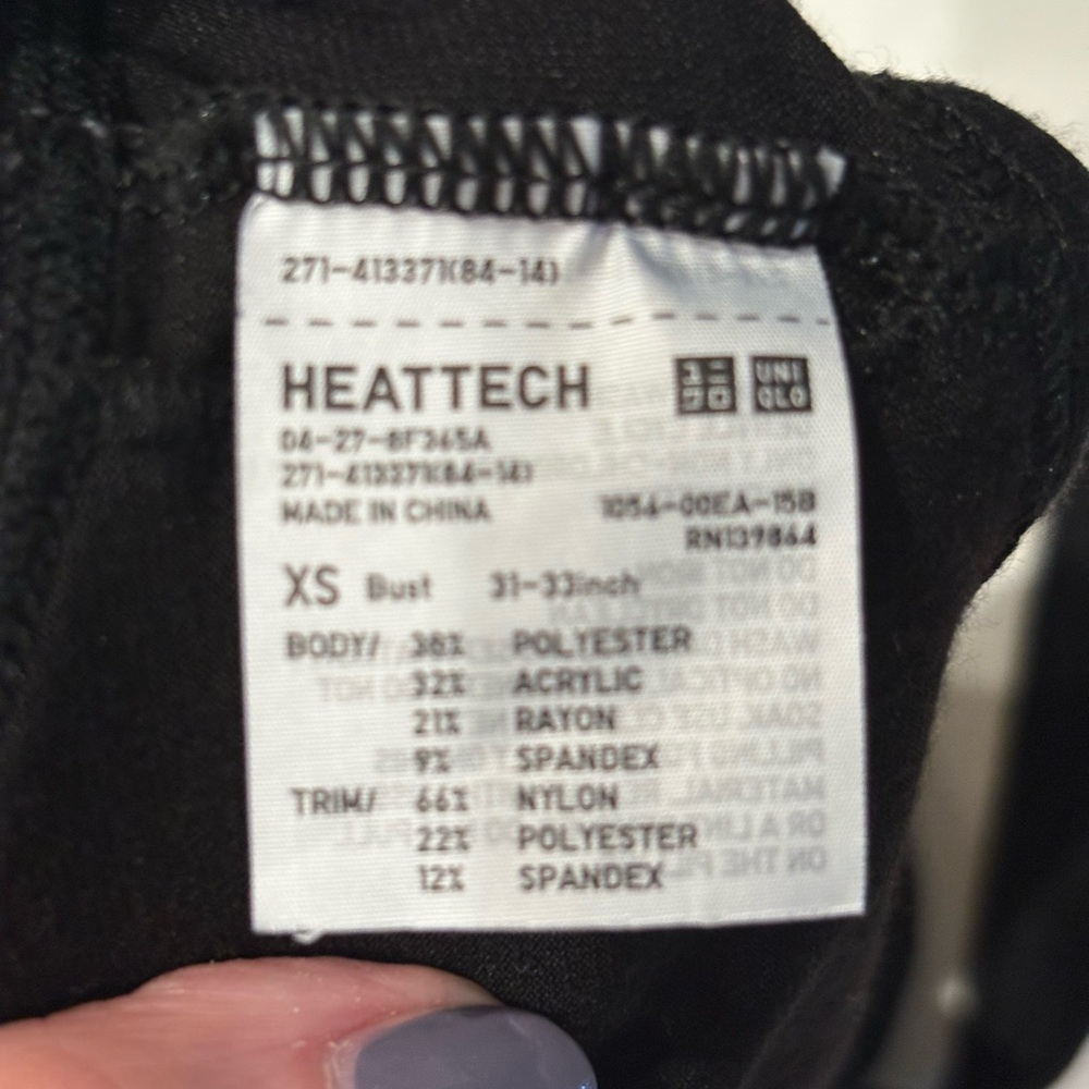 Uniqlo X Alexander McQueen Heattech Black Bra Size XS - Picture 2 of 4